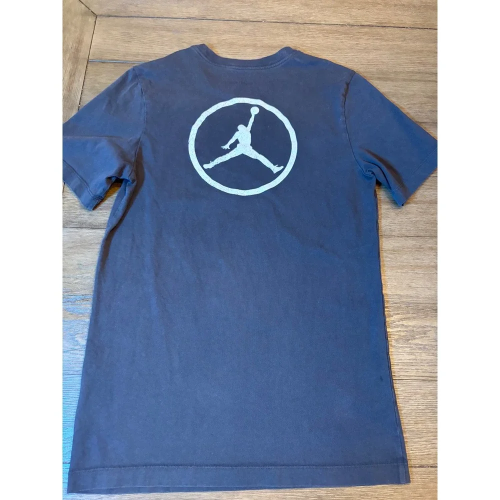 Jordan T-Shirt Mens Small NASCAR Racing 45 Jumpman Graphic Charcoal Black
